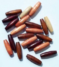20 16x5mm (2mm Hole) Mixed Oval Wood Beads